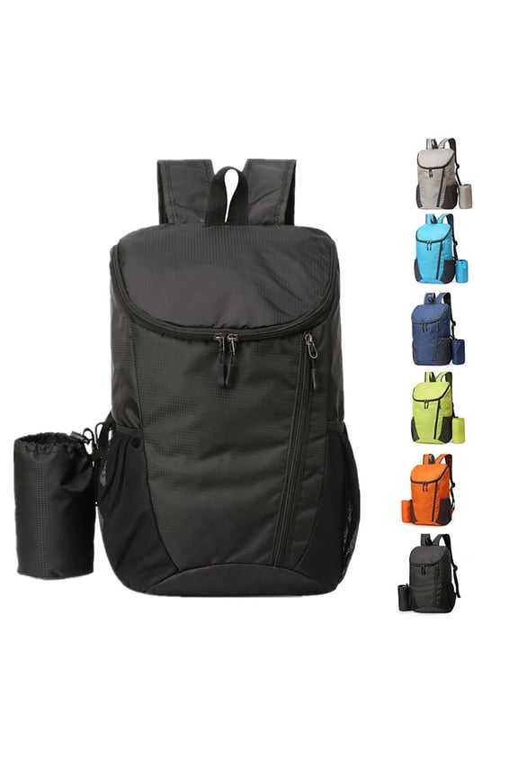 Foldable Backpack for Woman Man Water Resistant Large Hiking Packable Lightweight Outdoor Sport Camping Travel Daypack Black