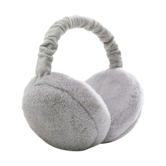 Lispipm Foldable Earmuffs for Women Men Winter Students Warmth Soft Fleece Ear Covers for Cold Weather Accessories Grey