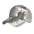 thumbnail image 1 of Lispipm Glitter Sequin Baseball Cap Adjustable Party Hats Summer Outdoor Trucker Hat Ladies Trendy Ponytail Opening Caps White, 1 of 4
