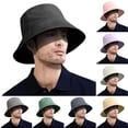 thumbnail image 1 of Lispipm Hot Summer Bucket Hat for Women Men Trendy Cotton Sun Hats for Beach Fishing Outdoor Vacation Boonie Caps Black, 1 of 4