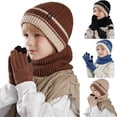thumbnail image 1 of Lispipm Kids Winter Hats Gloves Scarfs Set Toddler Knit Thick Bean1e Mittens Neck Warmer Sets for School Daily Use Beige, 1 of 7