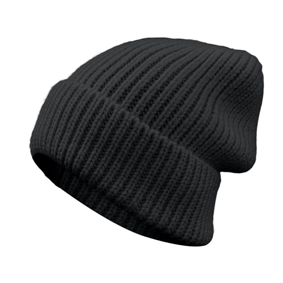 Lispipm Knitted Beenie for Women Men Furry Fleece Stretchy Outdoor Winter Cap College Fashion Soft Daily Hats Black