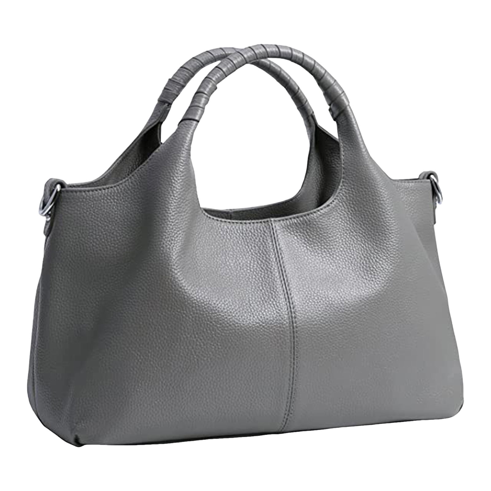 Lispipm Leather Purses and Handbags for Women Retro Top Handle Crossbody Shoulder Bags Ladies Tote Satchel with Detachable Strap Grey