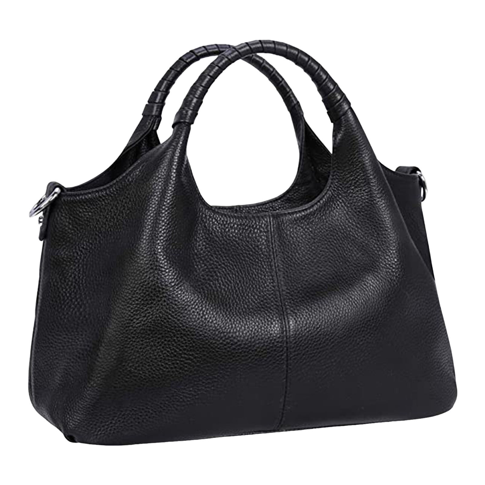 Lispipm Leather Purses for Women Top Handle Satchel 2025 Autumn Detachable Strap Handbags Zip Retro Medium Size Tote Shoulder Crossbody Bag Black