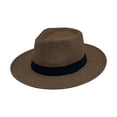 thumbnail image 1 of Lispipm Men and Women Sun Hat Short Brim Classic Summer Beach Cap Unisex Outdoor Jazz Hats for Vacation Woven Breathable Caps Brown M, 1 of 3