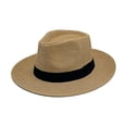 thumbnail image 1 of Lispipm Men and Women Sun Hat Short Brim Classic Summer Beach Cap Unisex Outdoor Jazz Hats for Vacation Woven Breathable Caps Brown M, 1 of 3