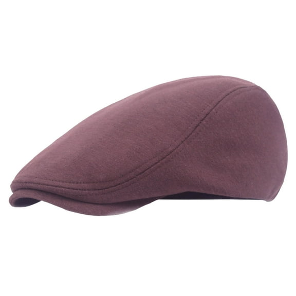 Lispipm Mens Beret Retro Newsboy Cabbie Flat Cap Soft Stretch Fit Men Hats for Outdoor Warmth and Sun Shading Brown