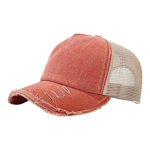 Lispipm Mesh Baseball Caps for Women Summer Sports Sun Hats Breathable Quick Drying Cap Curved Brim Adjustable Hat for Sports Orange