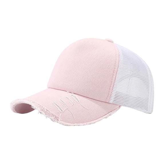 Lispipm Mesh Baseball Caps for Women Summer Sports Sun Hats Breathable Quick Drying Cap Curved Brim Adjustable Hat for Sports Pink