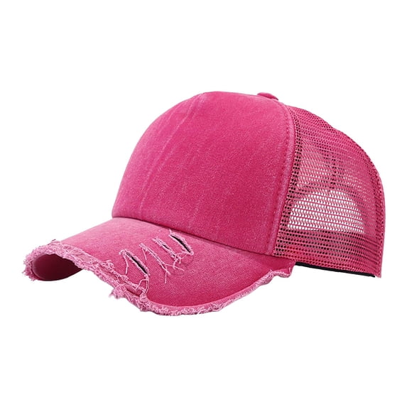 Lispipm Mesh Baseball Caps for Women Summer Sports Sun Hats Breathable Quick Drying Cap Curved Brim Adjustable Hat for Sports Pink