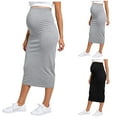 thumbnail image 1 of Lispipm Pregnant High Waist Skirt for Women Soft Solid Color Bodycon Skirt Fashion Maternity Clothes for Work and Shopping Black L, 1 of 6