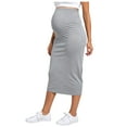 thumbnail image 1 of Lispipm Pregnant High Waist Skirt for Women Soft Solid Color Bodycon Skirt Fashion Maternity Clothes for Work and Shopping Grey L, 1 of 6