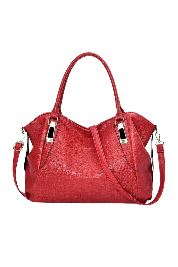 Purses and Handbags for Women Fashion Soft Leather Satchel Zip Compartment Crossbody Tote Bags for Work Travel Shopping Red