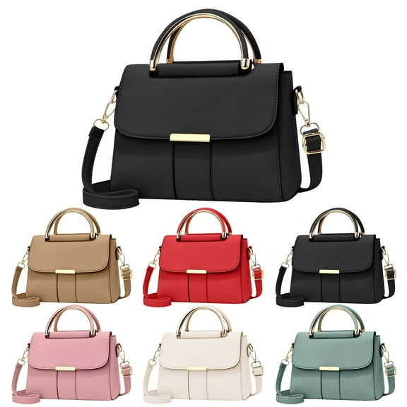 Lispipm Small Crossbody Bags for Women Mini Top Handle Purses Leather Trendy Handbags Flap Shoulder Bag Ladies Gifts Black