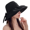 thumbnail image 1 of Lispipm Summer Beach Sun Hats for Women Wide Brim Ruffle Bow Hiking Caps 2026 Outdoor Vacation Hat for Ladies Hot Day Black, 1 of 5