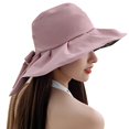 thumbnail image 1 of Lispipm Summer Beach Sun Hats for Women Wide Brim Ruffle Bow Hiking Caps 2026 Outdoor Vacation Hat for Ladies Hot Day Pink, 1 of 5