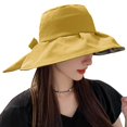 thumbnail image 1 of Lispipm Summer Beach Sun Hats for Women Wide Brim Ruffle Bow Hiking Caps 2026 Outdoor Vacation Hat for Ladies Hot Day Yellow, 1 of 5
