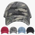 thumbnail image 1 of Lispipm Unisex Camo Baseball Caps Womens Mens Adjustable Hat Outdoor Sports Trucker Hats Low Profile Denims Cap Black, 1 of 4