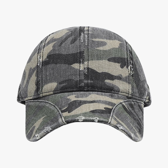 Lispipm Unisex Camo Baseball Caps Womens Mens Adjustable Hat Outdoor Sports Trucker Hats Low Profile Denims Cap Gray