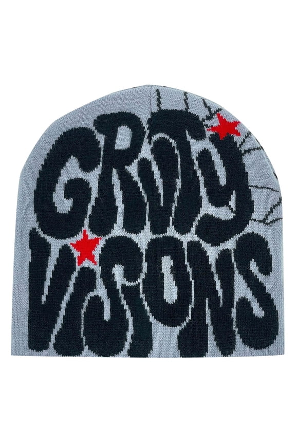 Winter Beanie for Women Men with Jacquard Fleece Lined Hats Soft Warm Knit Hat Outside Ski Stocking Cuffed Cap Grey