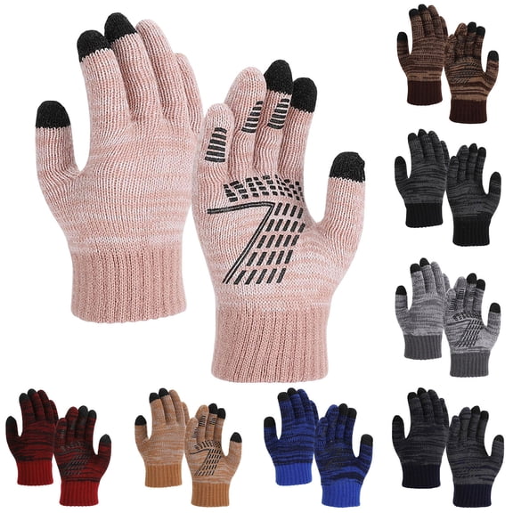 Lispipm Winter Gloves for Women Men Stretchy Thermal Touchscreen Gloves Warm Snowy Day Mittens Holidays Gift for Ladies