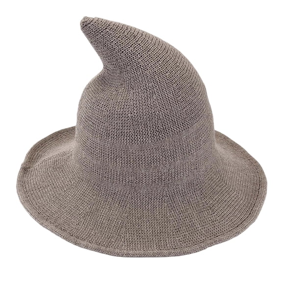 Lispipm Witch Hat for Kids Halloween Wide Brims Foldable Cap Boys and Girls Festival Kintted Wizard Hats