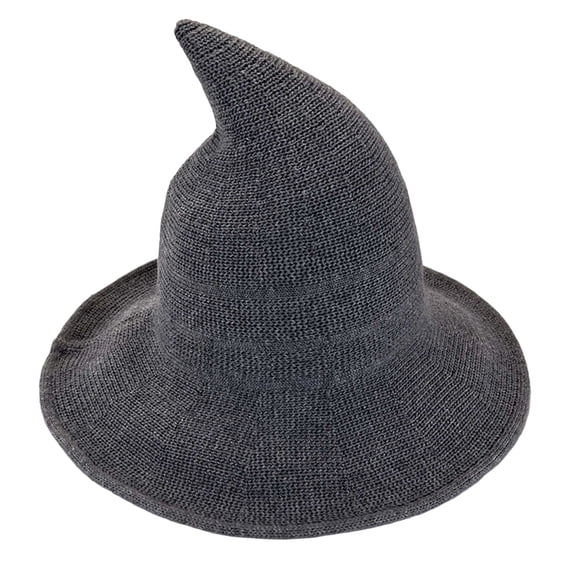 Lispipm Witch Hat for Kids Halloween Wide Brims Foldable Cap Boys and Girls Festival Kintted Wizard Hats