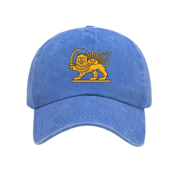 Lispipm Women Men Summer Baseball Cap with Lions Sun Printing Washed Cotton Plain Caps Unisex Casual Outdoot Sports Hats Blue