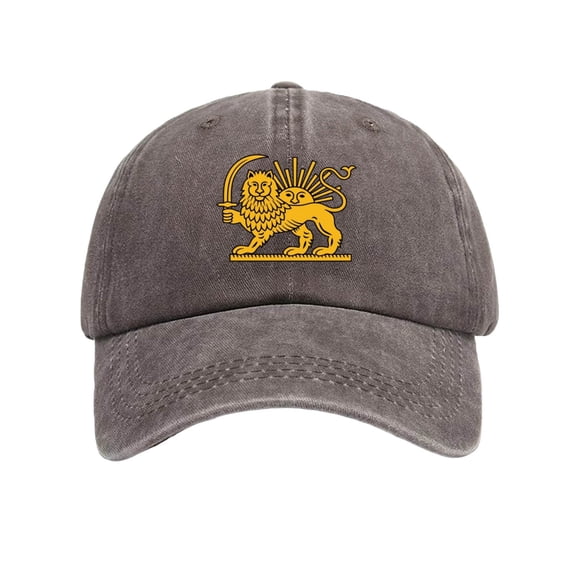 Lispipm Women Men Summer Baseball Cap with Lions Sun Printing Washed Cotton Plain Caps Unisex Casual Outdoot Sports Hats Brown