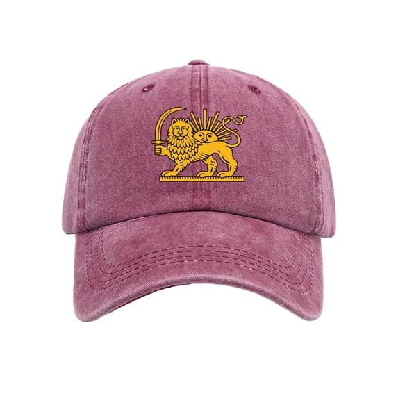 Lispipm Women Men Summer Baseball Cap with Lions Sun Printing Washed Cotton Plain Caps Unisex Casual Outdoot Sports Hats Red