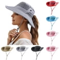 thumbnail image 1 of Lispipm Women Men Sun Hats with Wide Brim for Summer Outdoor Mesh Breathable Fishing Hat Camping Hiking Caps for Vacation Black, 1 of 6
