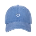 thumbnail image 1 of Lispipm Women Men Washed Cotton Plain Baseball Cap Embroidery Heart Adjustable Dad Hats Low Profile Outdoor Sun Cap Blue, 1 of 5