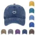 thumbnail image 1 of Lispipm Women Men Washed Cotton Plain Baseball Cap Embroidery Heart Adjustable Dad Hats Low Profile Outdoor Sun Cap Blue, 1 of 4