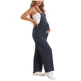 thumbnail image 1 of Lispipm Women Plaid Overalls Maternity Plaid Jumpsuit Wide Leg Casual Long Romper Ladies Indoor Outdoor Loose Work Pants L Blue, 1 of 8