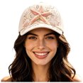 thumbnail image 1 of Lispipm Women's Fashion Baseball Caps Embroidered Rhinestone Decor Cap Ladies Adjustable Outdoor Sun Hat for Travel, 1 of 5