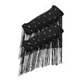 thumbnail image 1 of Lispipm Women's Retro Long Opera Pageant Gloves 1920s Fringe Fingerless Elbow Glove for Costume Party Wedding Arm Sleeves Black, 1 of 5