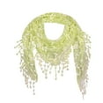 thumbnail image 1 of Lispipm Womens Lace Fringes Scarf Embroidery Floral Tassel Shawl Lightweight Soft Head Covering Veils Gift for Ladies Green, 1 of 4