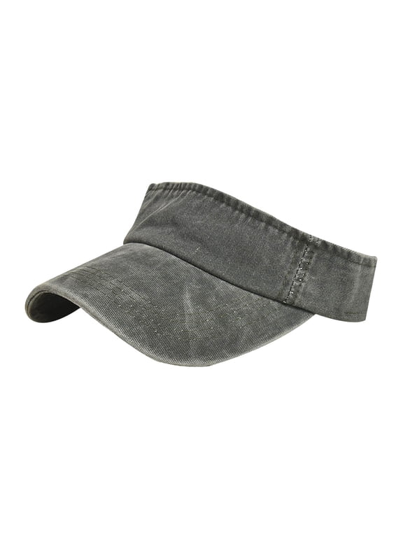 Womens Mens Summer Sun Visor Caps Retro Washed Cotton Sports Cap Outdoor Baceball Athletic Hat for Vacation Grey
