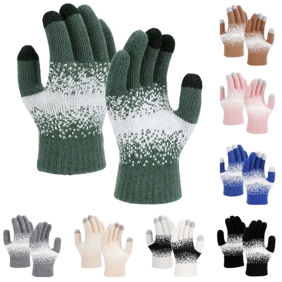 Lispipm Womens Winter Gloves Unisex Thermal Touchscreen Gloves Soft Stretchy Skiing Windproof Mittens for Cold Weather