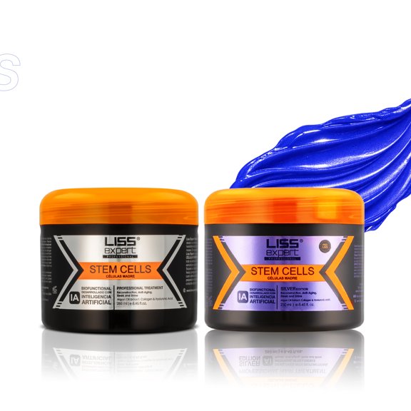 Liss Expert Stem Cells Professional Hair Treatment, Silver Edition with Artificial Intelligence Formula DUO Exclusively developed for Blondes and Gray Hair 8.45 oz each