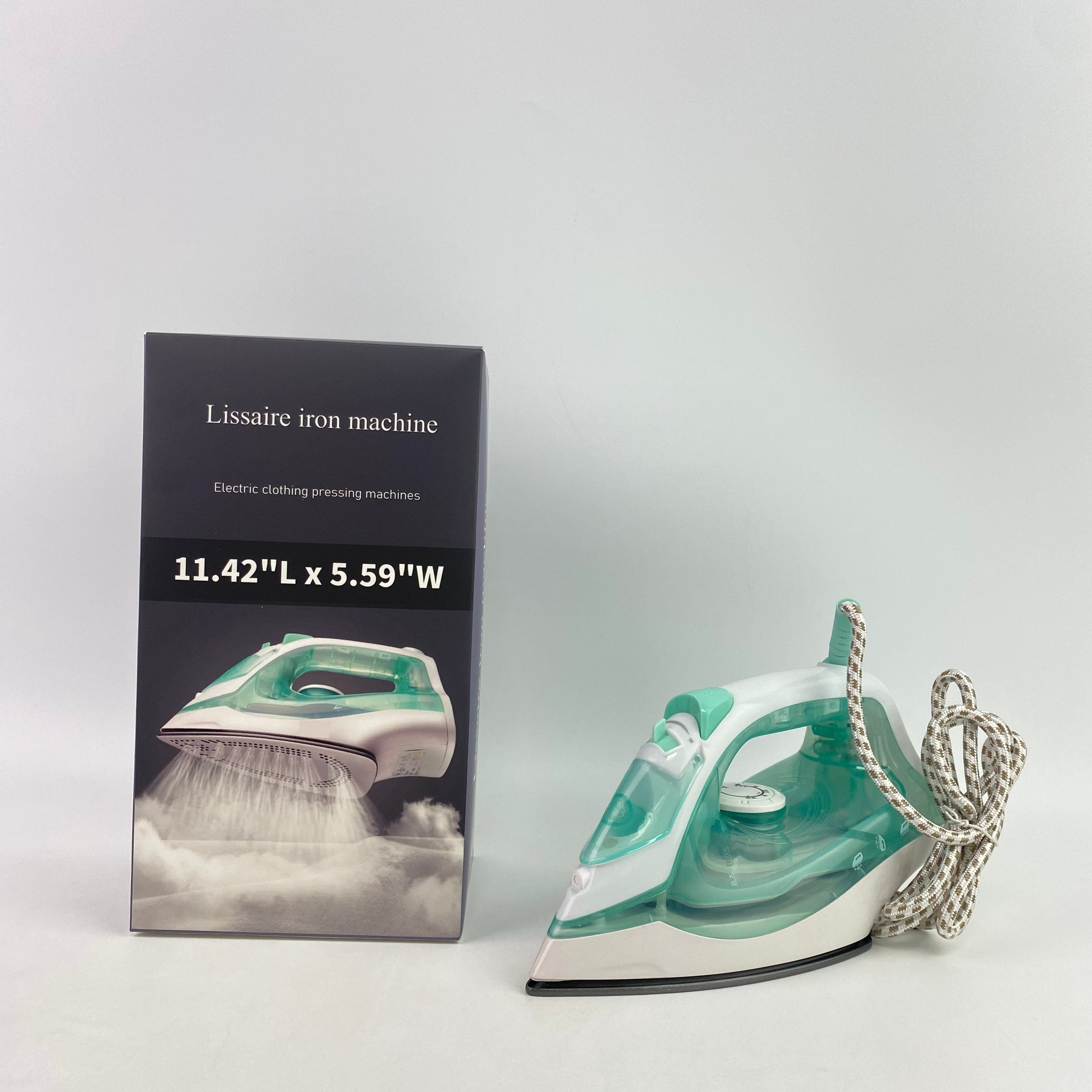 Lissaire iron machine Electric clothing pressing machines,Steam Iron - 1750W Clothes Iron with Durable Ceramic Soleplate, 13.52oz Water Tank, 3-Way Auto-Off, Self-Cleaning, Anti-calc