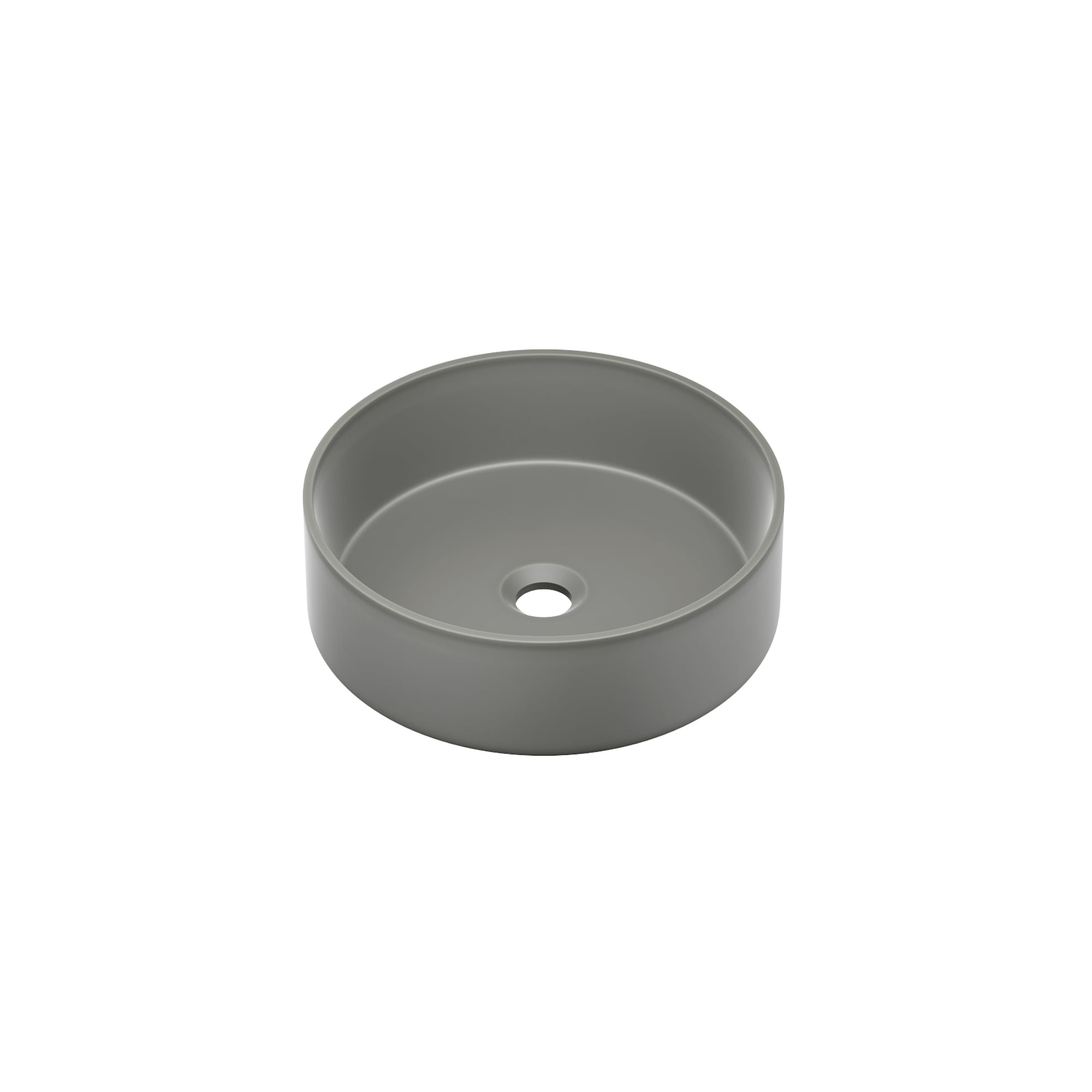 Lisse 14.5" Round Dark Gray Concrete Vessel Sink