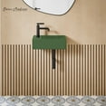 thumbnail image 1 of Lisse 16" Concrete Rectangle Wall-Mounted Sink with Left Side Faucet Mount in Matte Royal Green, 1 of 8