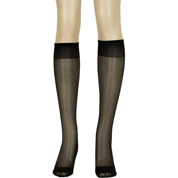 Lissele Full Support Women's Plus Size Knee High 3 Pack Black, XXXL