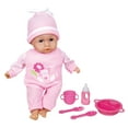 thumbnail image 1 of Lissi: 13" Talking Baby & Feeding Accessories Set - Pink & Cat Onesie, Matching Cap, 30 Interactive Sounds, Soft Body, Roleplay Toy, Kids-Toddlers 2+, 1 of 6