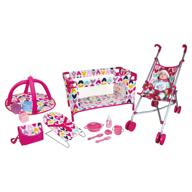 Lissi Nursery Baby Doll Playset, 15 Pieces