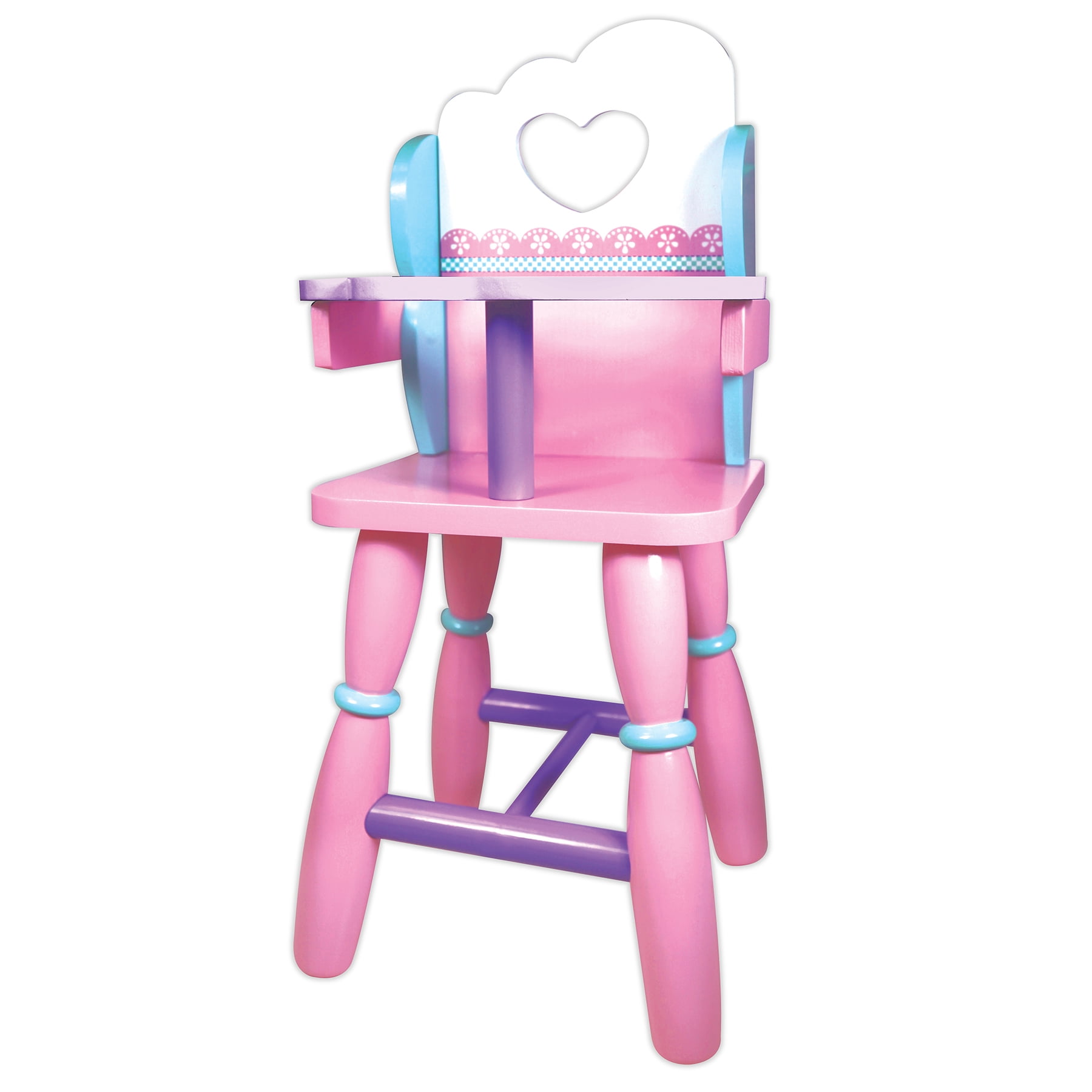 Lissi Wooden Baby Doll High Chair, Pink Montessori Toy Walmart