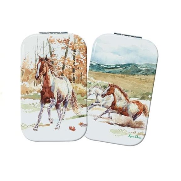 Lissom Design 61069 2.25 x 3.75 x 0.38 in. Compact Mirror - Wild Mustang