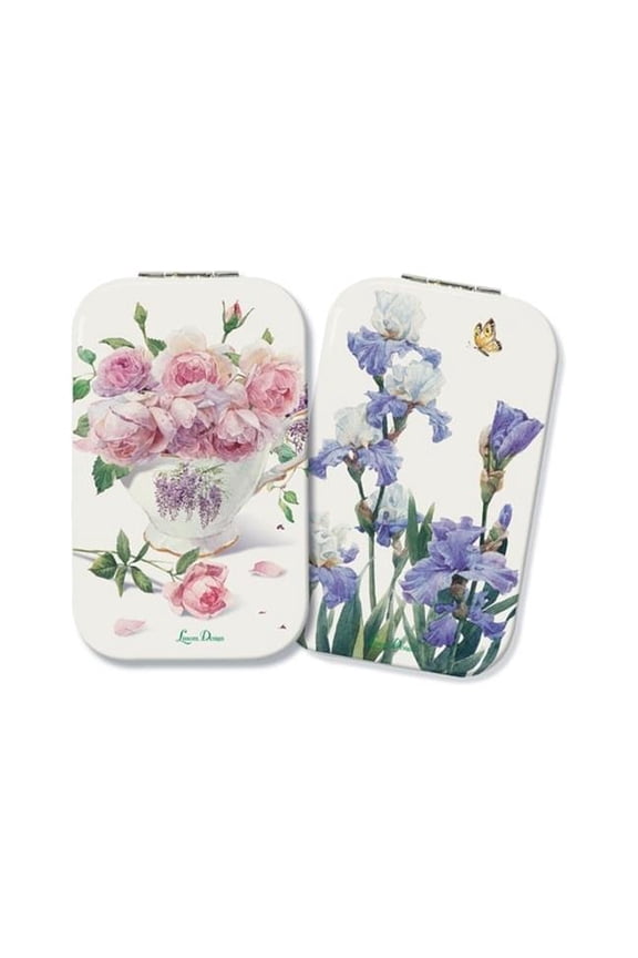 61079 2.25 x 3.75 x 0.5 in. Deluxe Compact Mirror - Enchanted Garden