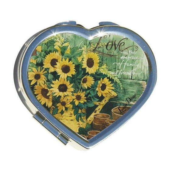 Lissom Design 62175 2.5 x 2.375 x 0.875 in. Pill Box Sunflower - Faith Hope Love